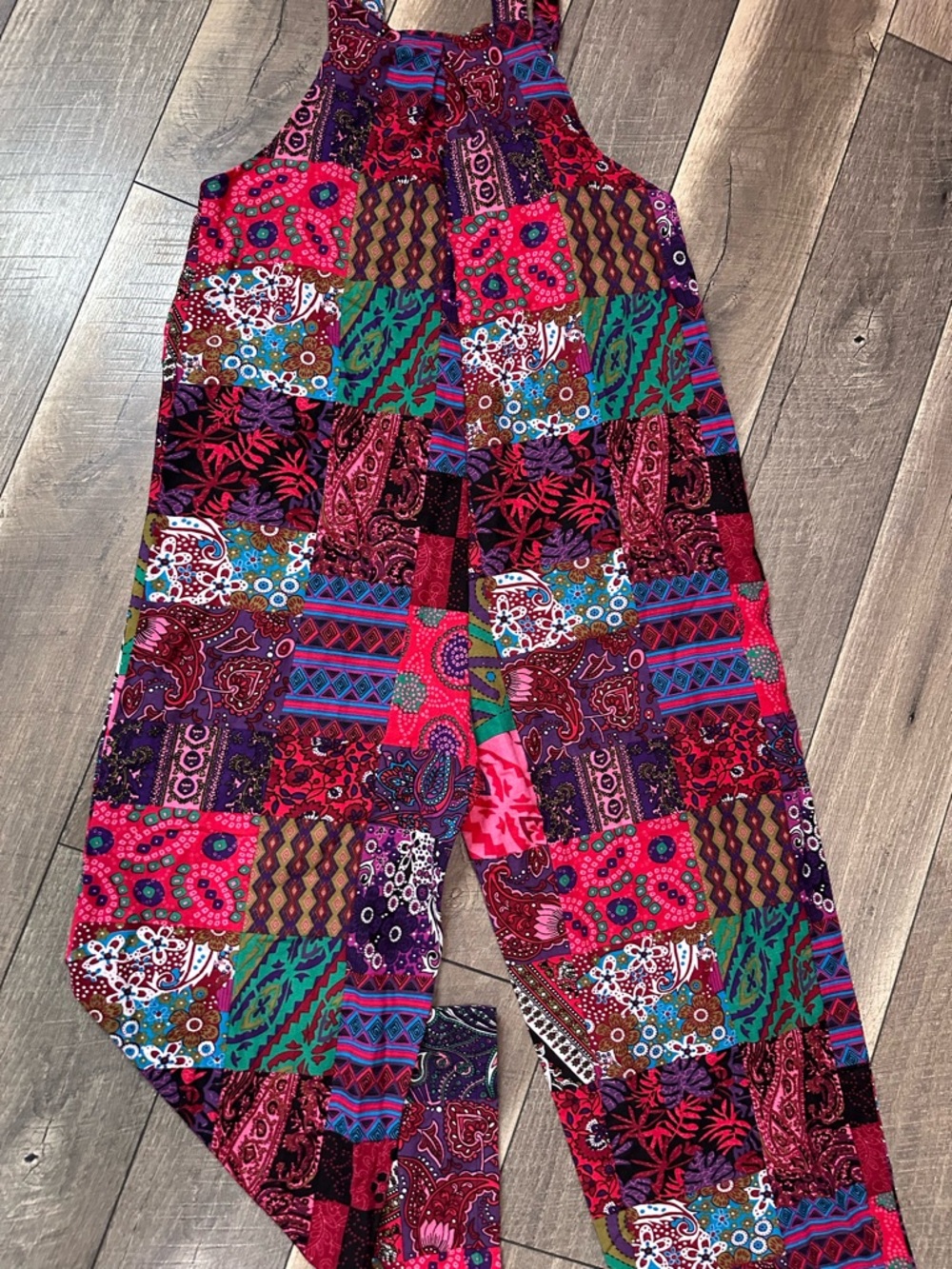 Boho Patchwork Overalls Jumpsuit - Picture 5 of 8